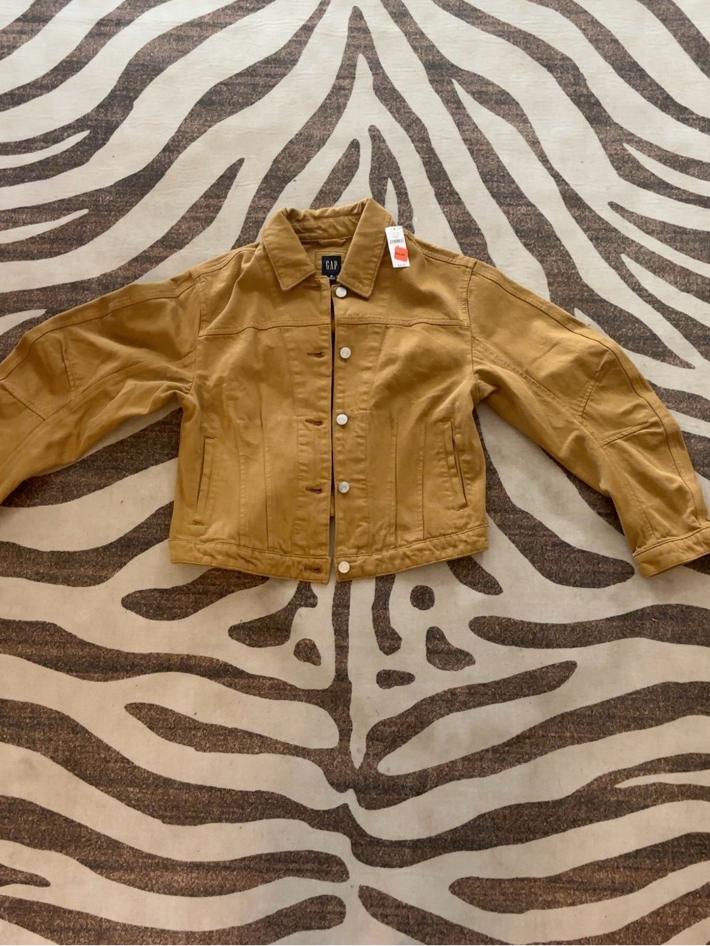 NWT Gap Brown Oversized Denim Utility Jacket Size Medium